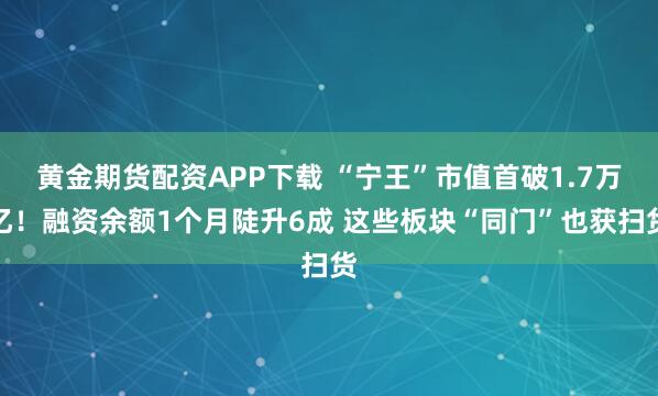 黄金期货配资APP下载 “宁王”市值首破1.7万亿！融资余额1个月陡升6成 这些板块“同门”也获扫货